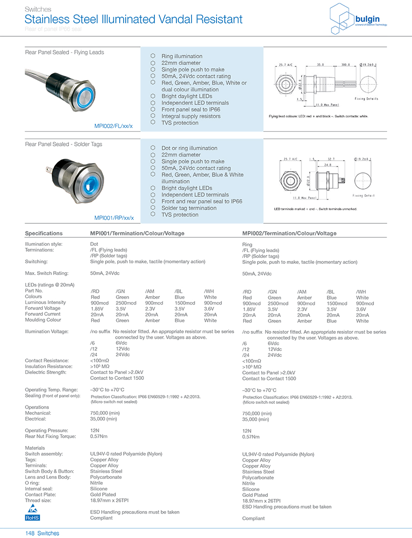 MP1001-RP防破壞開關參數 MP1001-RP防破壞開關參數