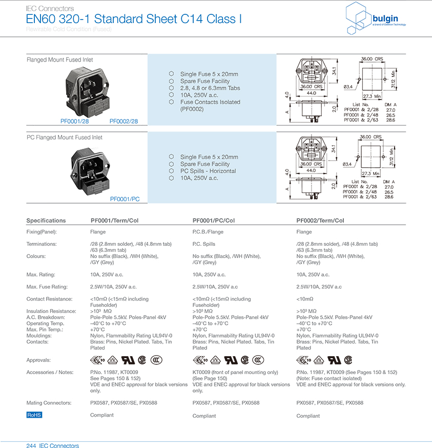 法蘭安裝及有保險(xiǎn)絲座插座PF0001/PC選型 法蘭安裝及有保險(xiǎn)絲座插座PF0001/PC選型